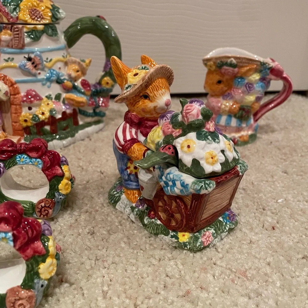 Springtime Ceramic Tea Set - Picture 6 of 11